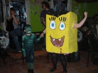 Fancy Dress Prize Winners - The Incredible Hulk (Ryan Cecil) & Spongebob Squarepants (Aoife Molloy). Photograph Marianne Green.